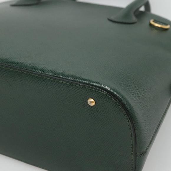 CELINE Hand Bag Leather Green Auth ep7982 - Picture 9 of 16